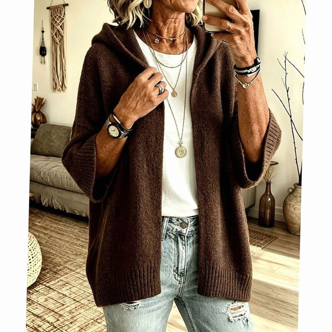 Women's Oversized Hooded Cardigan – Detail View