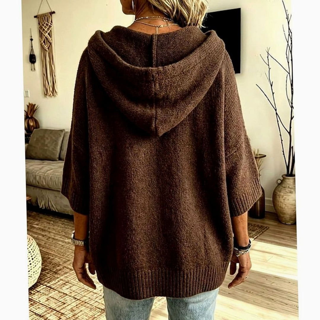 Women's Oversized Hooded Cardigan – Detail View