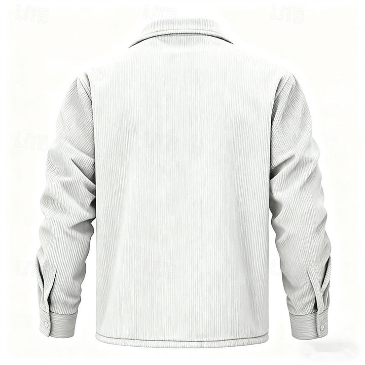Men's Sherpa Lined Corduroy Shirt Jacket – Detail View