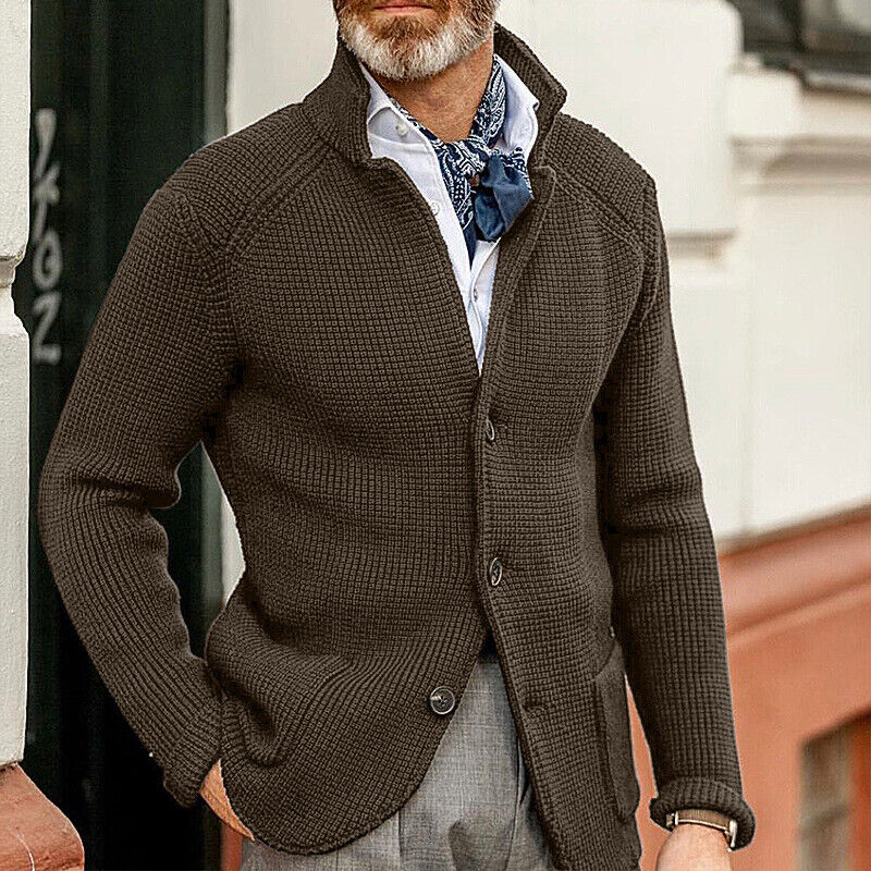THATCHER - WAFFLE KNIT BUTTON CARDIGAN 1