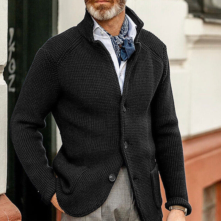 THATCHER - WAFFLE KNIT BUTTON CARDIGAN 2