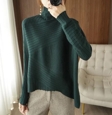THEA - ASYMMETRIC RIBBED TURTLENECK SWEATER 3