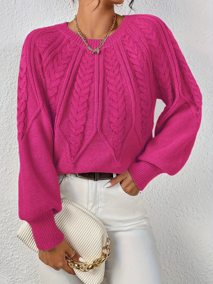 THEODORA - CABLE KNIT BALLOON SLEEVE SWEATER 11