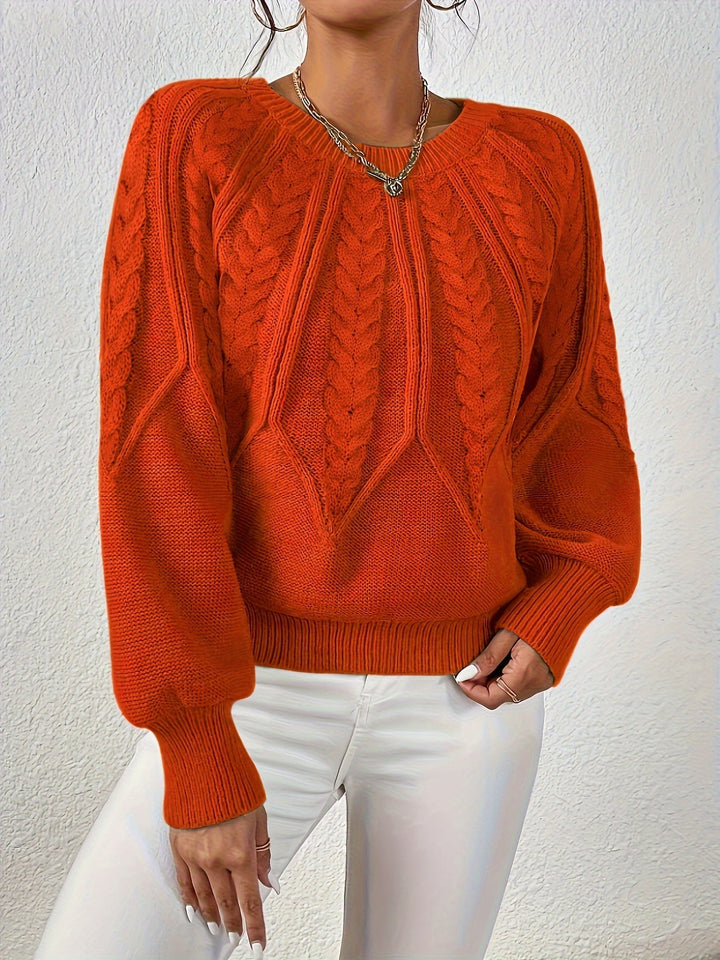THEODORA - CABLE KNIT BALLOON SLEEVE SWEATER 12