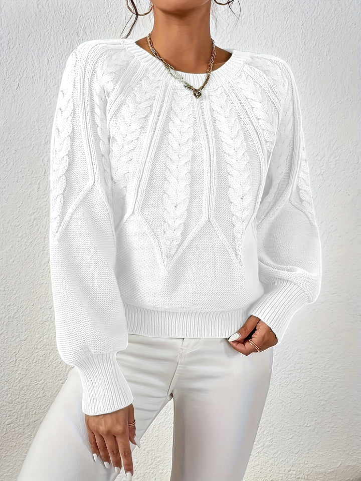 THEODORA - CABLE KNIT BALLOON SLEEVE SWEATER 6