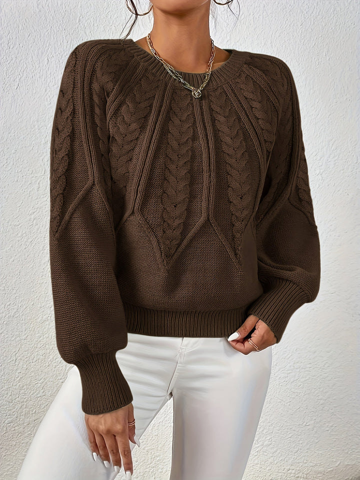 THEODORA - CABLE KNIT BALLOON SLEEVE SWEATER 7