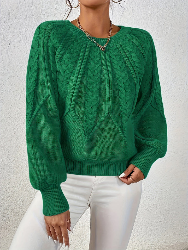 THEODORA - CABLE KNIT BALLOON SLEEVE SWEATER 8