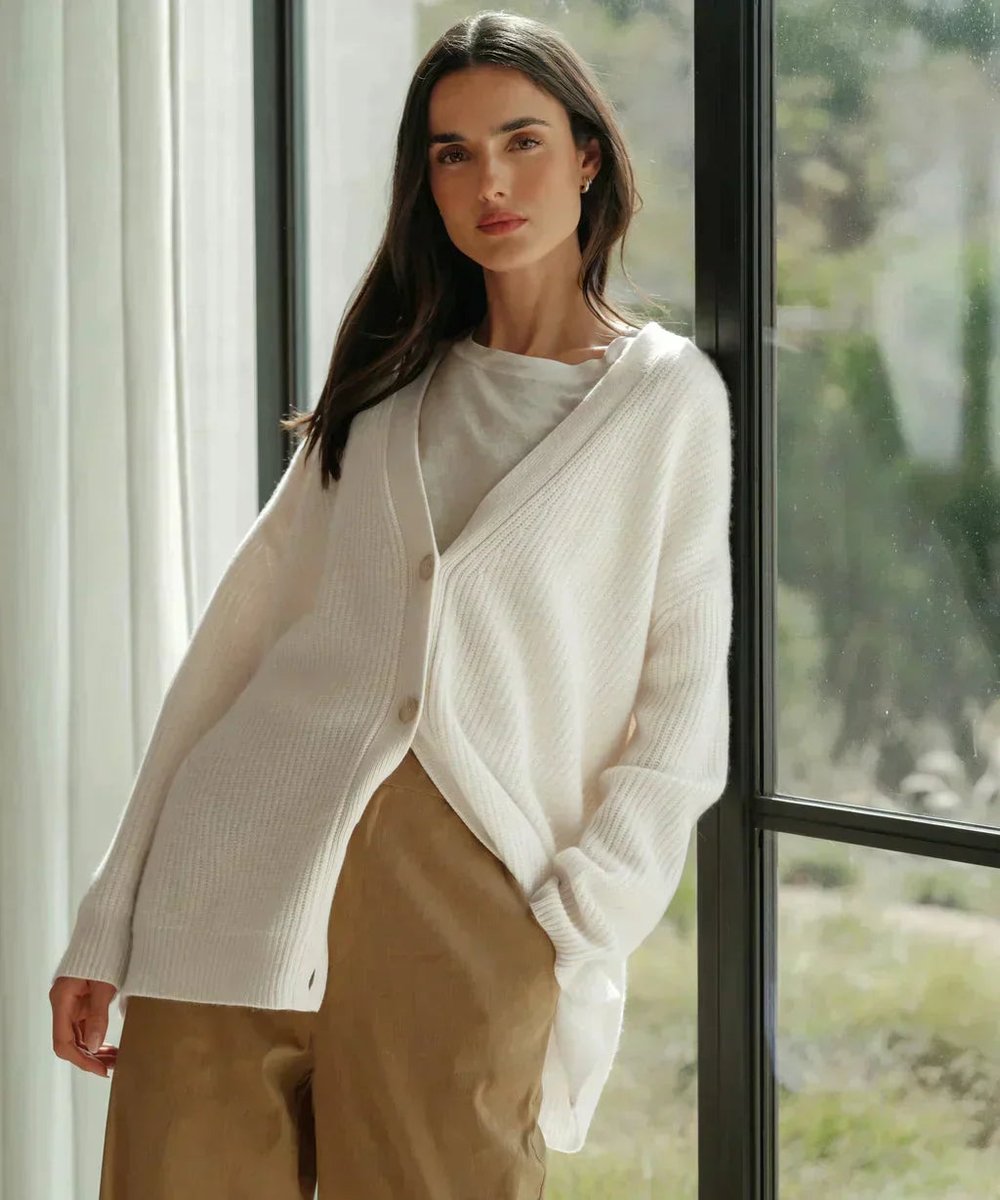 THEODORA | WOMEN'S RIBBED V NECK CARDIGAN SWEATER 3