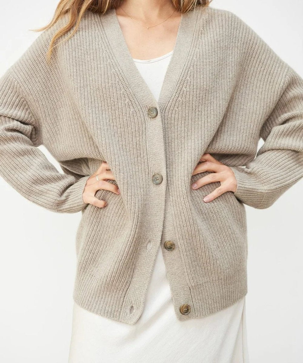 THEODORA | WOMEN'S RIBBED V NECK CARDIGAN SWEATER 5