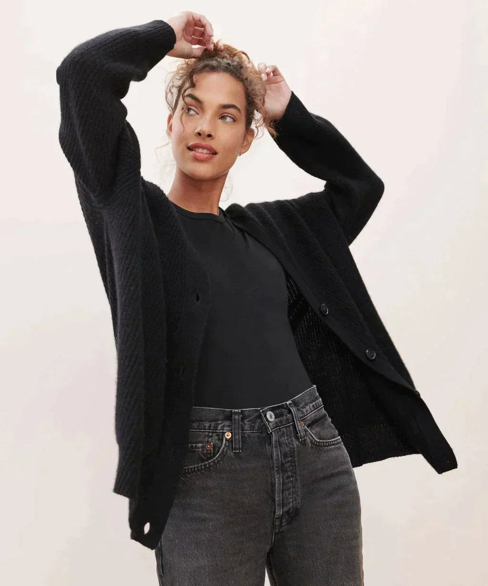 THEODORA | WOMEN'S RIBBED V NECK CARDIGAN SWEATER 8
