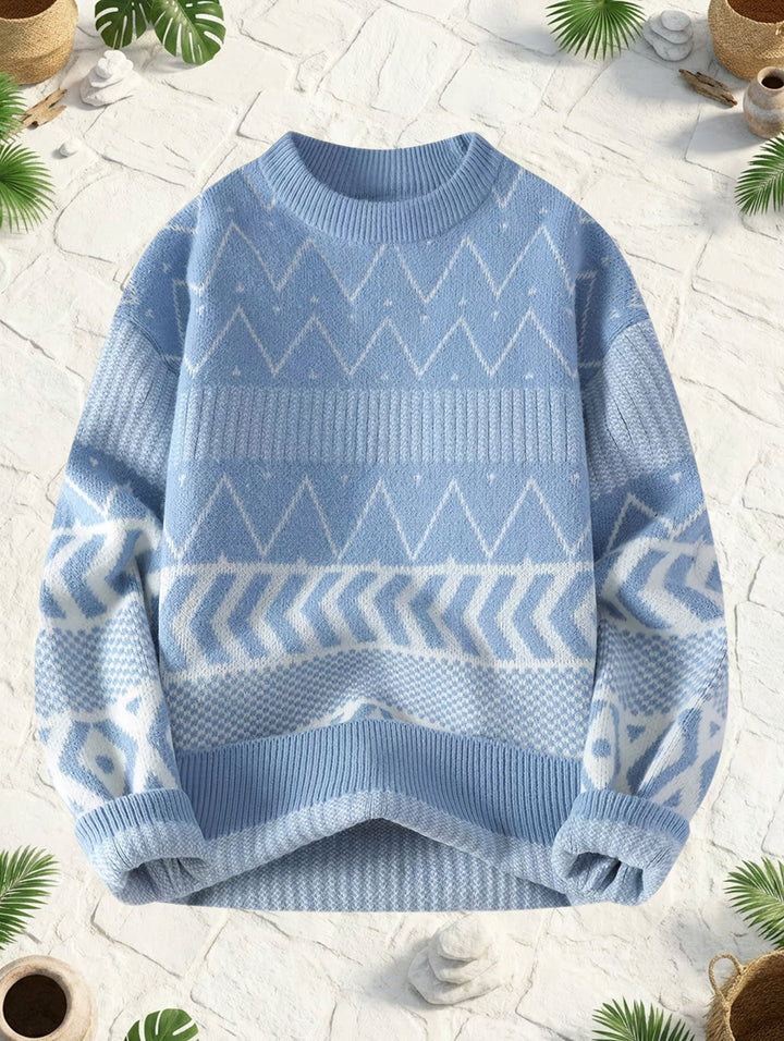 THEOPHILE | MEN'S NORDIC CREW NECK WINTER SWEATER 2