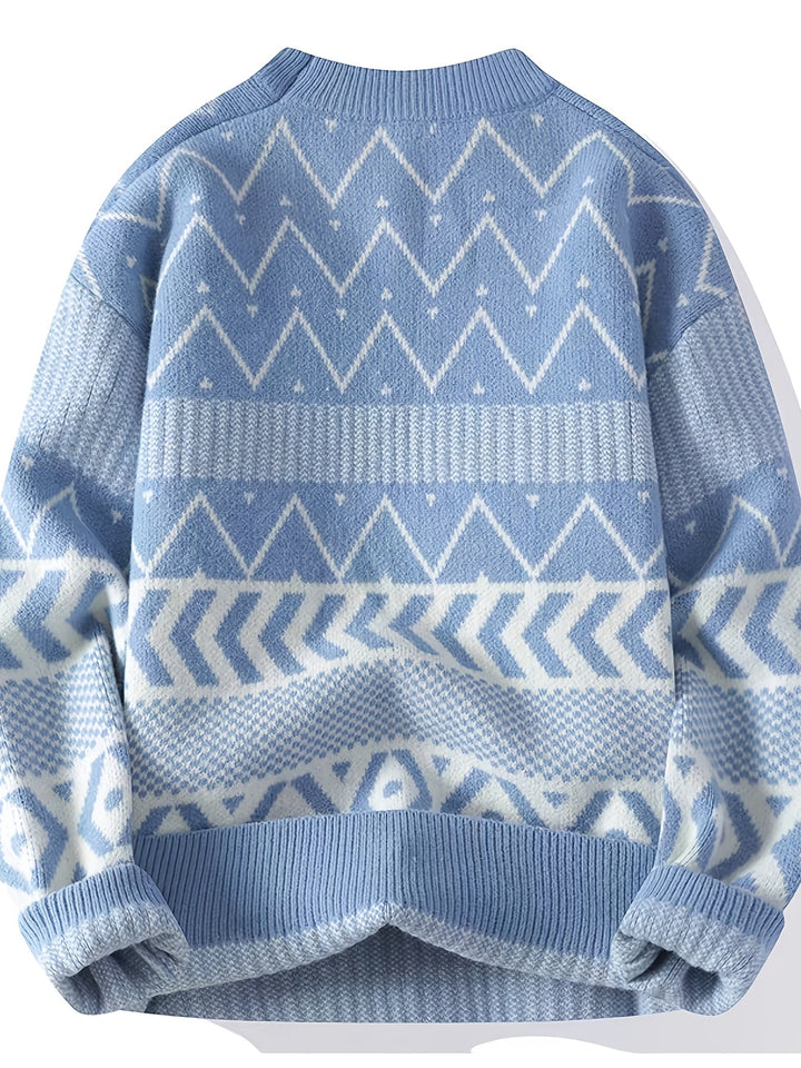 THEOPHILE | MEN'S NORDIC CREW NECK WINTER SWEATER 4