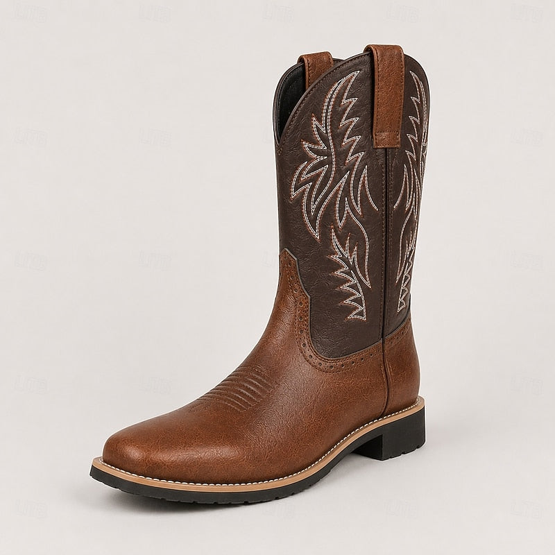 THIBAUD | MEN'S WESTERN COWBOY BOOTS EMBROIDERED SQUARE TOE 1