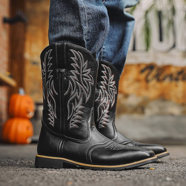 THIBAUD | MEN'S WESTERN COWBOY BOOTS EMBROIDERED SQUARE TOE 10