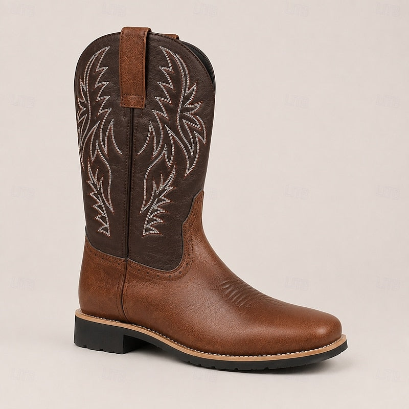 THIBAUD | MEN'S WESTERN COWBOY BOOTS EMBROIDERED SQUARE TOE 5