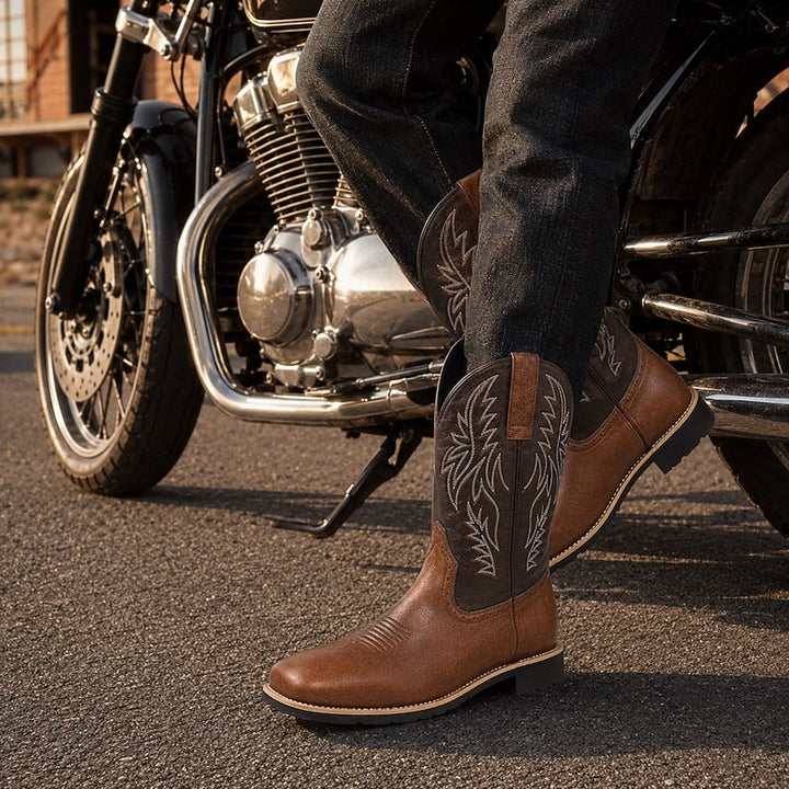 THIBAUD | MEN'S WESTERN COWBOY BOOTS EMBROIDERED SQUARE TOE 8