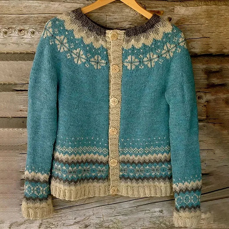THISTLE | WOMEN'S FAIR ISLE CARDIGAN KNIT NORDIC CHRISTMAS WINTER 1