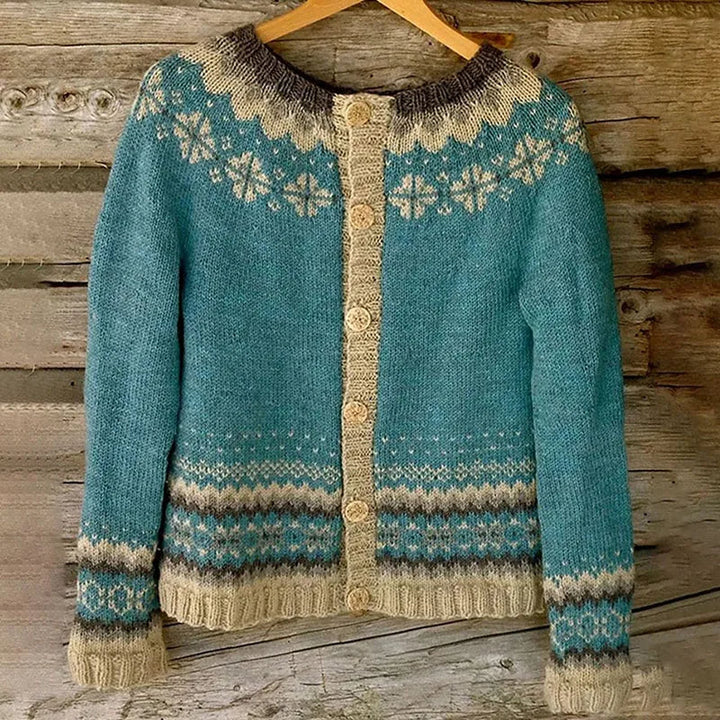THISTLE | WOMEN'S FAIR ISLE CARDIGAN KNIT NORDIC CHRISTMAS WINTER 1
