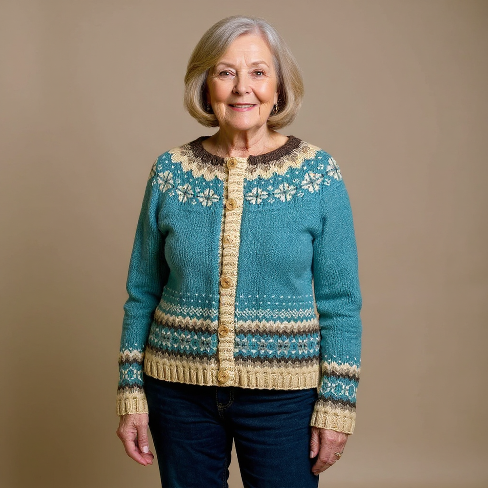 THISTLE | WOMEN'S FAIR ISLE CARDIGAN KNIT NORDIC CHRISTMAS WINTER 2