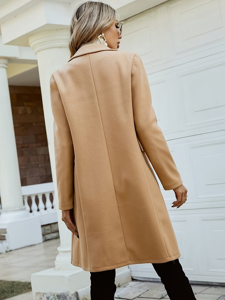 Women's Wool-Blend Pea Coat – Detail View
