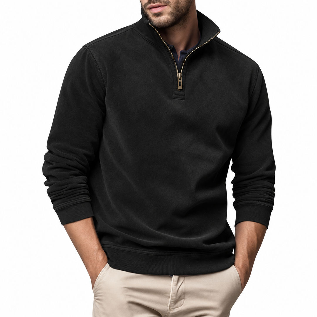 TRISTAN | MEN'S QUARTER ZIP PULLOVER STAND COLLAR CASUAL SWEATER 1