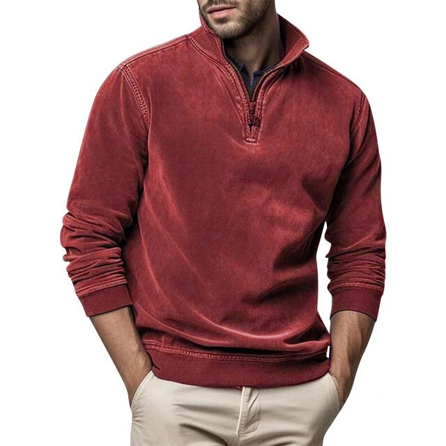 TRISTAN | MEN'S QUARTER ZIP PULLOVER STAND COLLAR CASUAL SWEATER 2