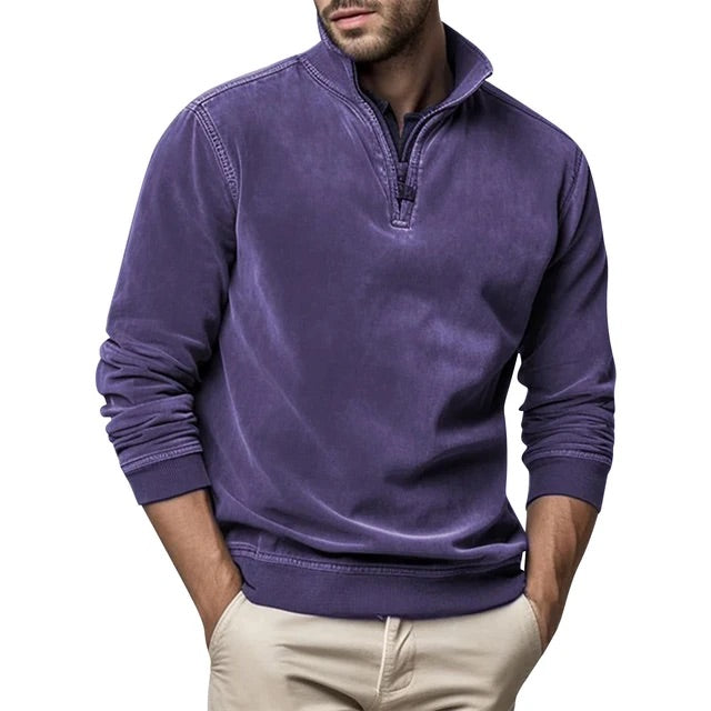 TRISTAN | MEN'S QUARTER ZIP PULLOVER STAND COLLAR CASUAL SWEATER 3