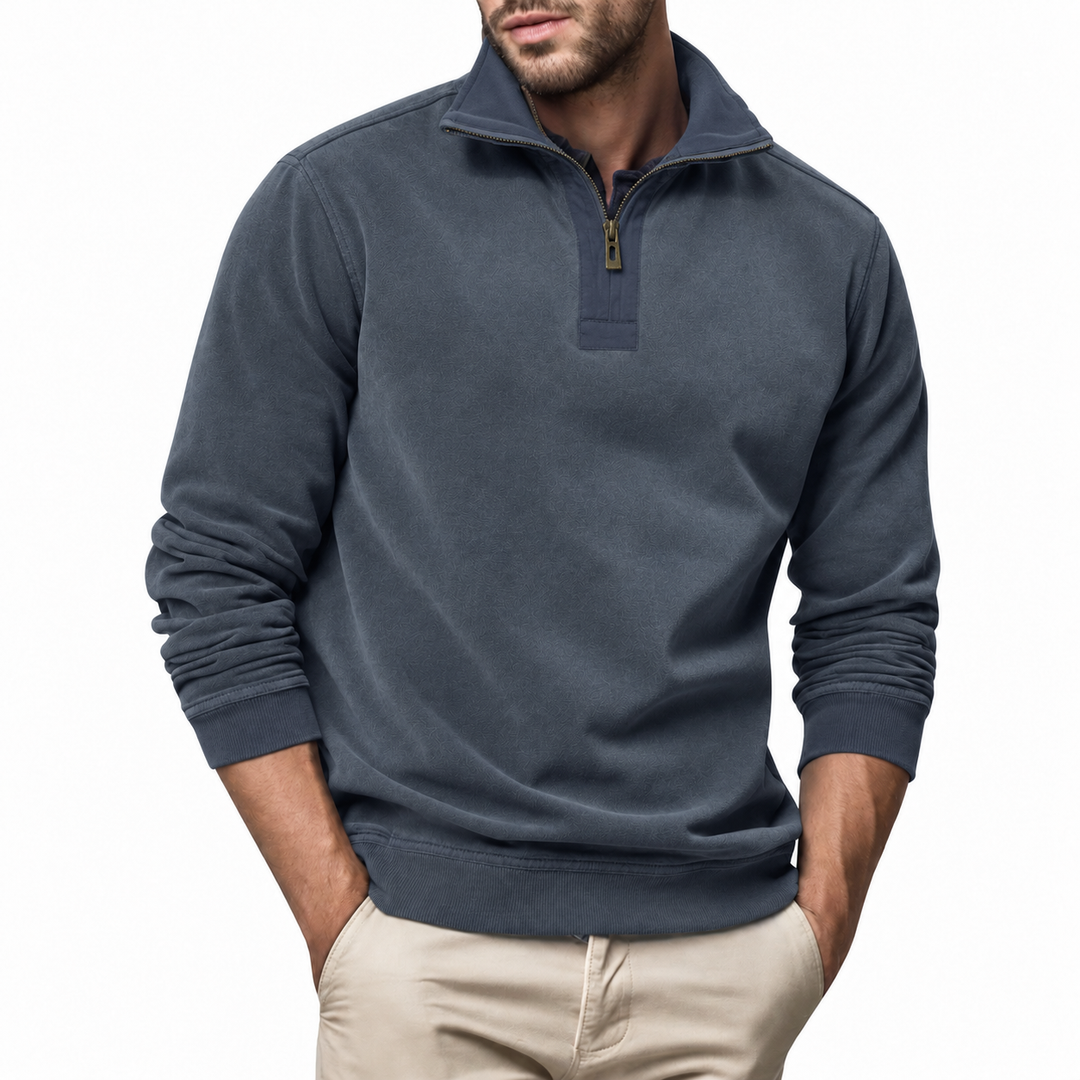 TRISTAN | MEN'S QUARTER ZIP PULLOVER STAND COLLAR CASUAL SWEATER 4