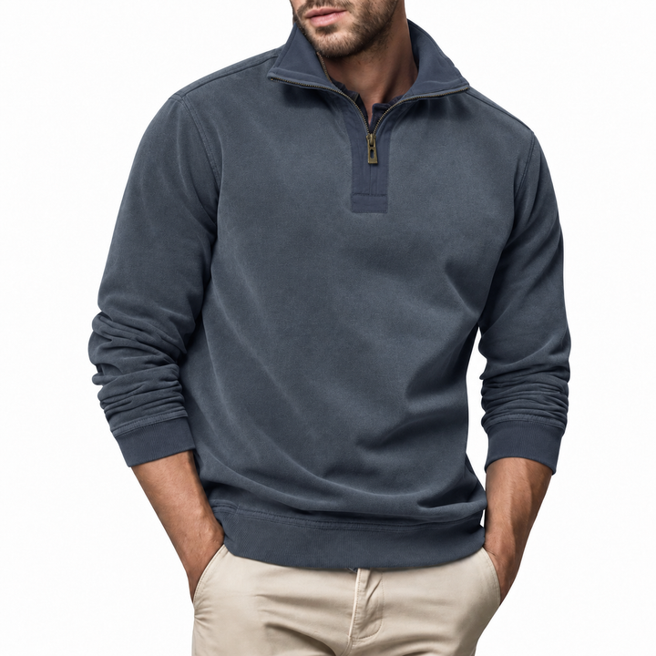 TRISTAN | MEN'S QUARTER ZIP PULLOVER STAND COLLAR CASUAL SWEATER 4