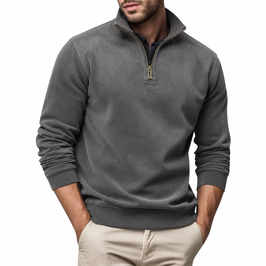 TRISTAN | MEN'S QUARTER ZIP PULLOVER STAND COLLAR CASUAL SWEATER 5