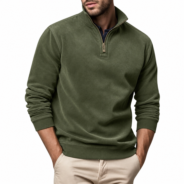 TRISTAN | MEN'S QUARTER ZIP PULLOVER STAND COLLAR CASUAL SWEATER 7