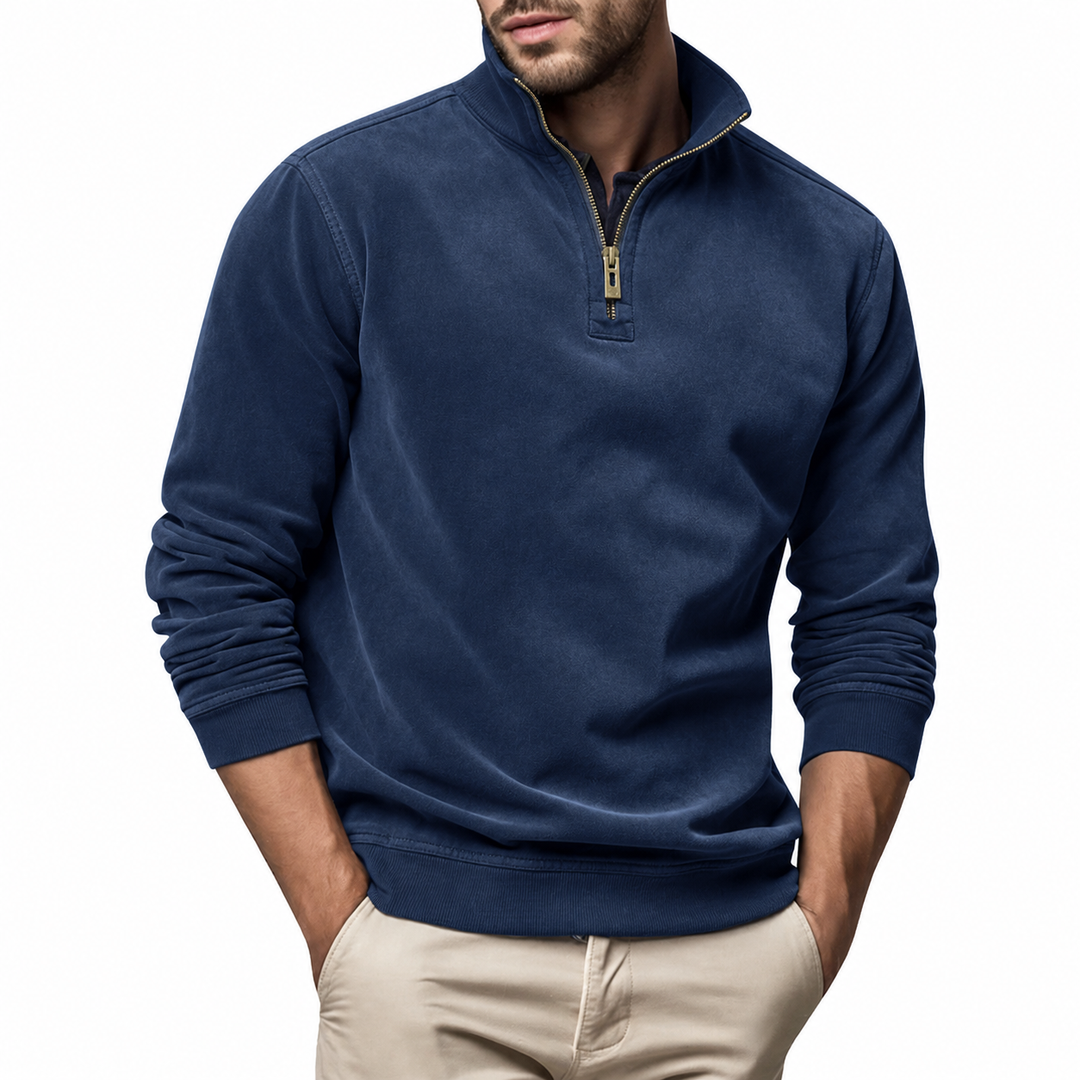 TRISTAN | MEN'S QUARTER ZIP PULLOVER STAND COLLAR CASUAL SWEATER 9