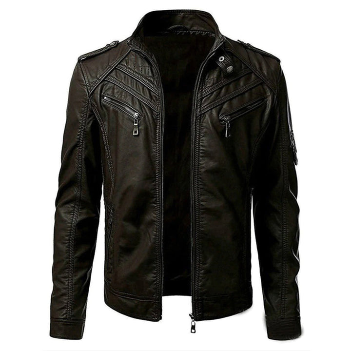 Men's Quilted Leather Moto Jacket – Camel