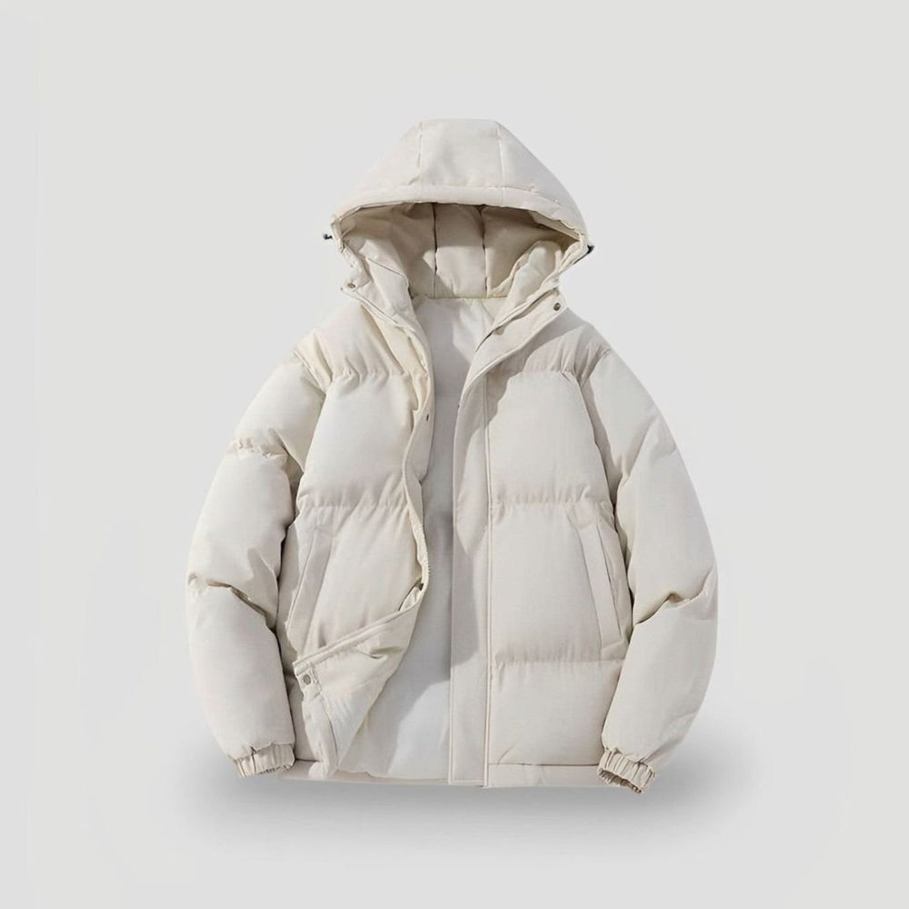 Women's Plus Size Hooded Puffer Jacket – White