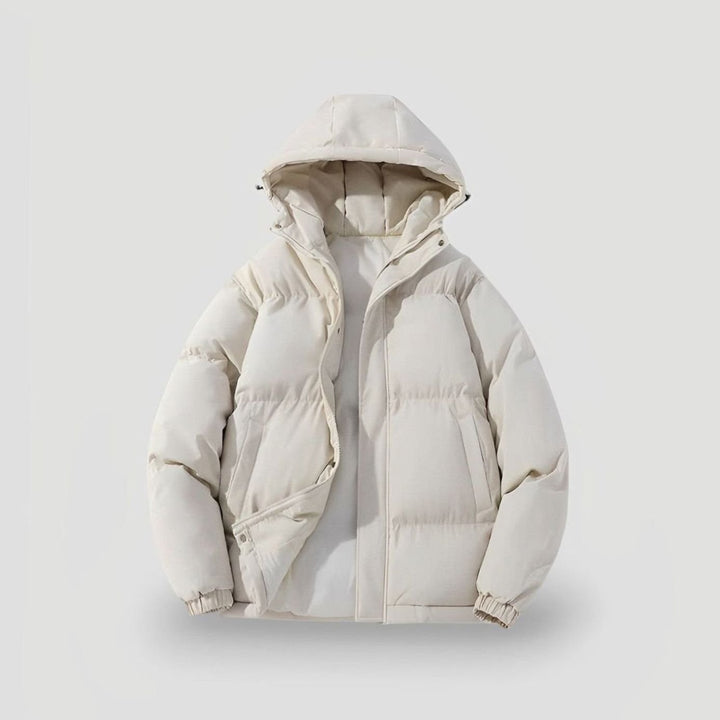 Women's Plus Size Hooded Puffer Jacket – White