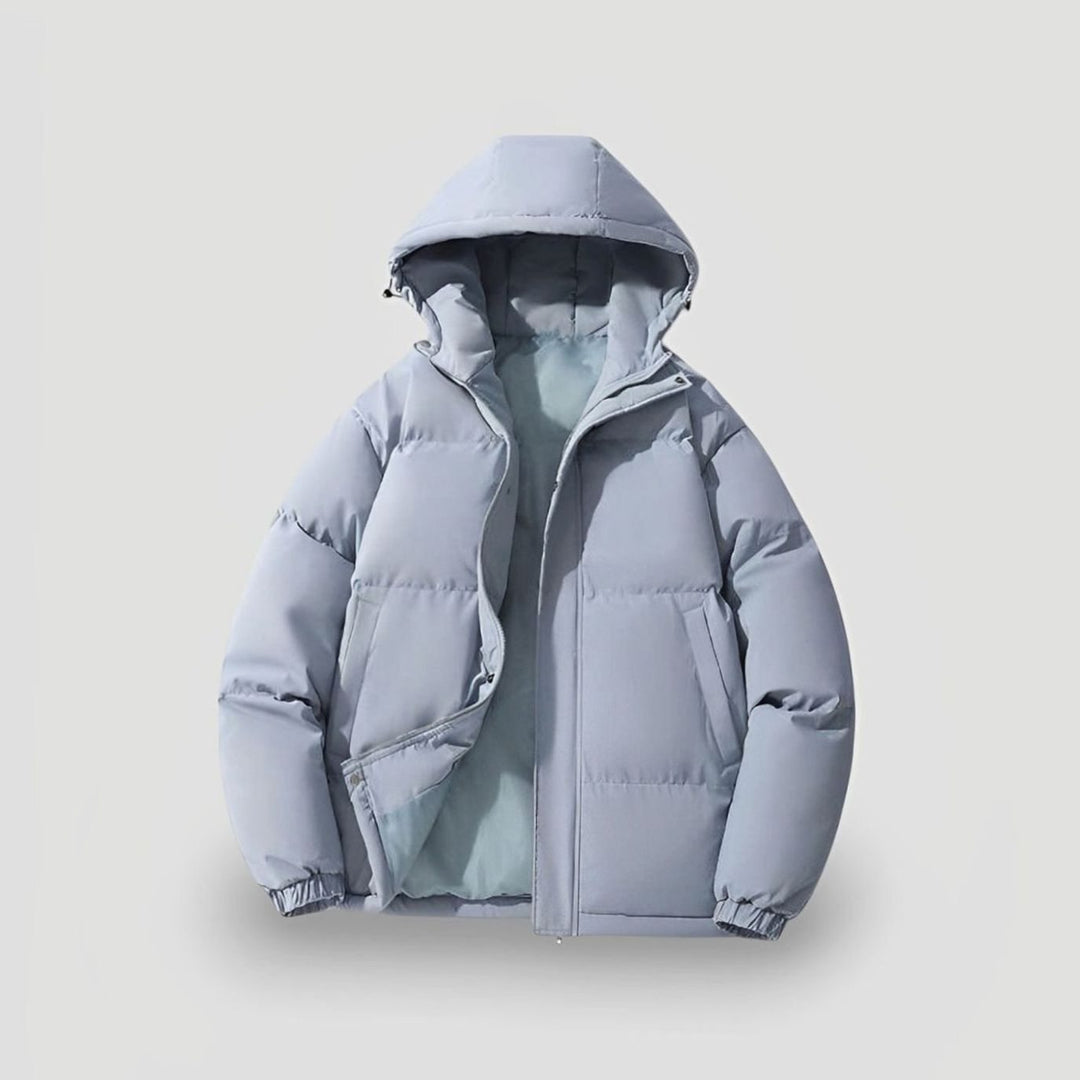 Women's Plus Size Hooded Puffer Jacket – Blue