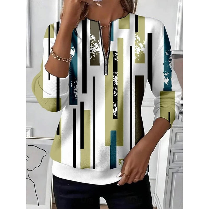 URBANIE | WOMEN'S QUARTER ZIP SWEATSHIRT LONG SLEEVE TOP 3