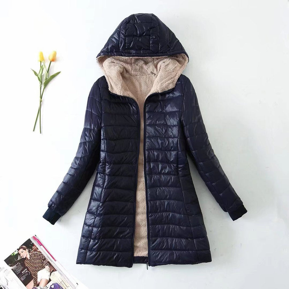 URSULE | WOMEN'S LONG HOODED QUILTED PUFFER COAT 2