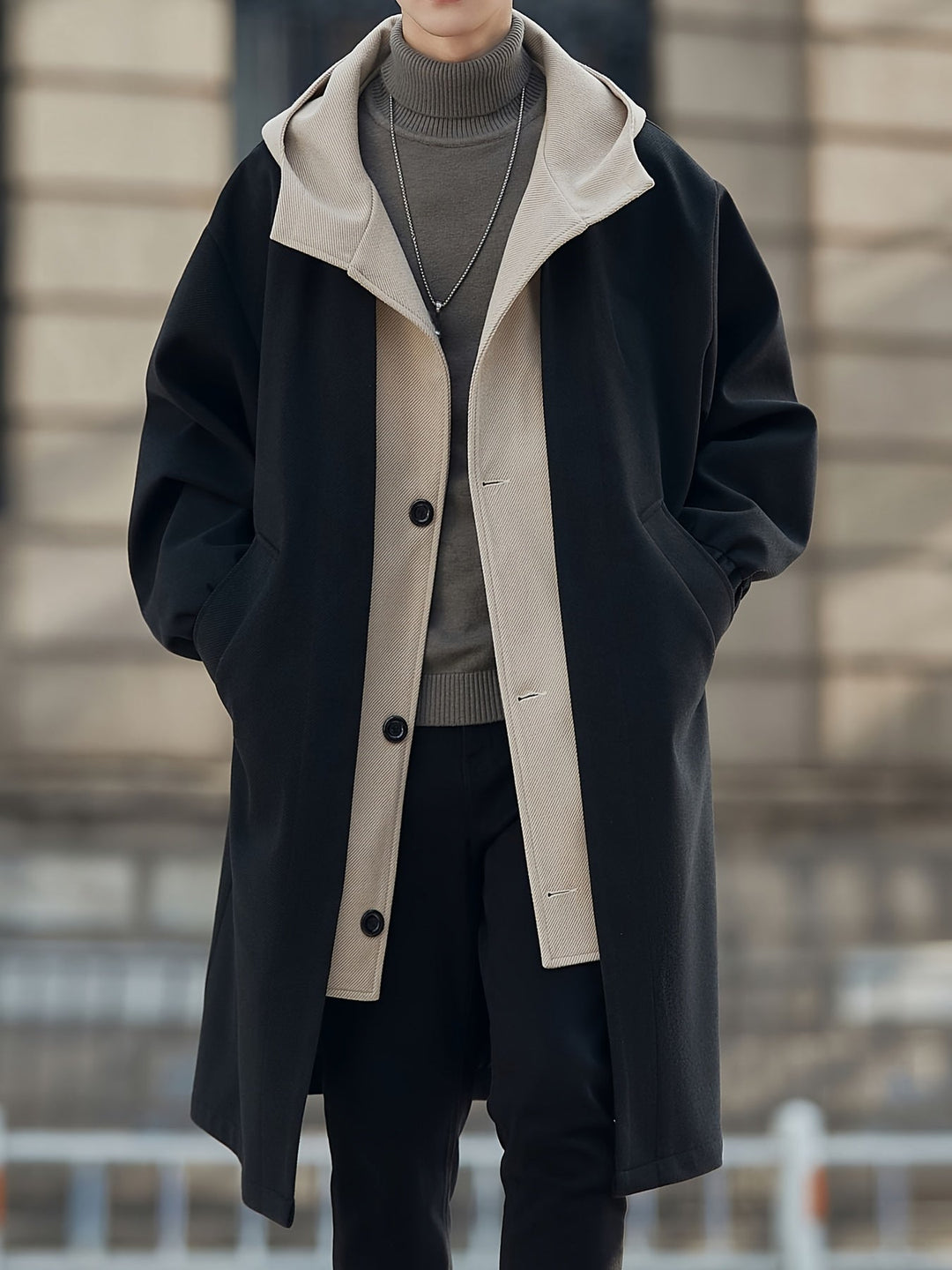 VERNON - LAYERED COLLAR HOODED COAT 8