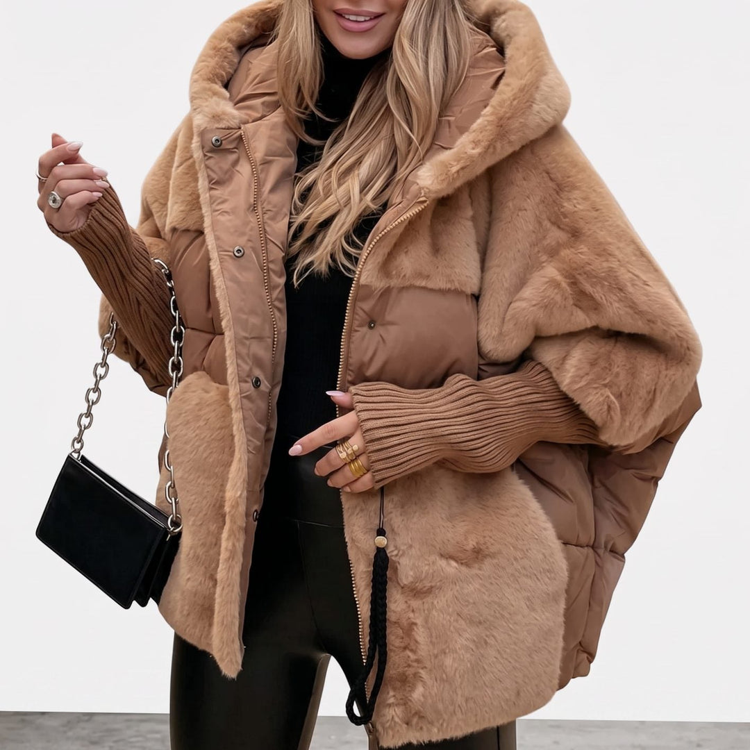 Women's Hooded Faux Fur Coat – Brown
