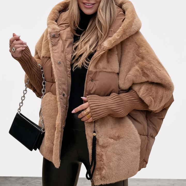Women's Hooded Faux Fur Coat – Brown