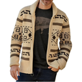 Victor | Men's Aztec Shawl Collar Zip Cardigan