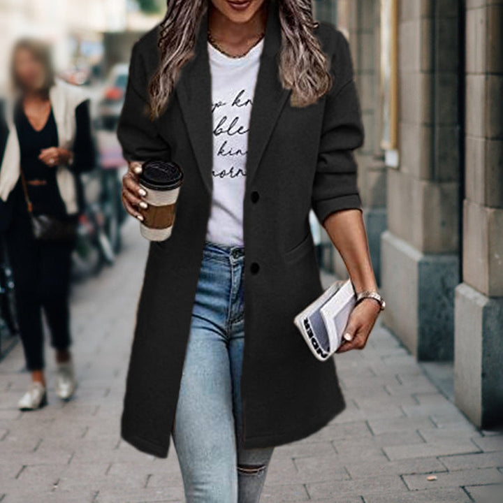 Women's Long Blazer Coat – Black