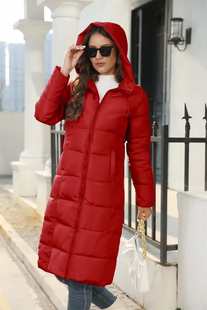 VIRGINIE | WOMEN'S LONG DOWN COAT HOODED PUFFER WINTER 2