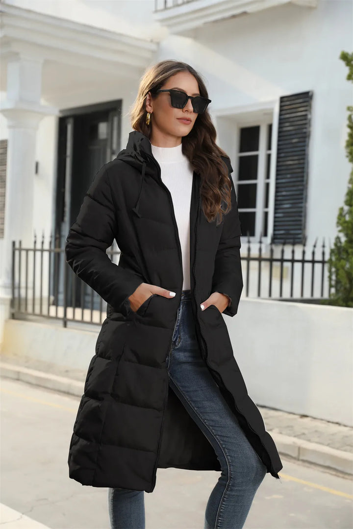VIRGINIE | WOMEN'S LONG DOWN COAT HOODED PUFFER WINTER 3