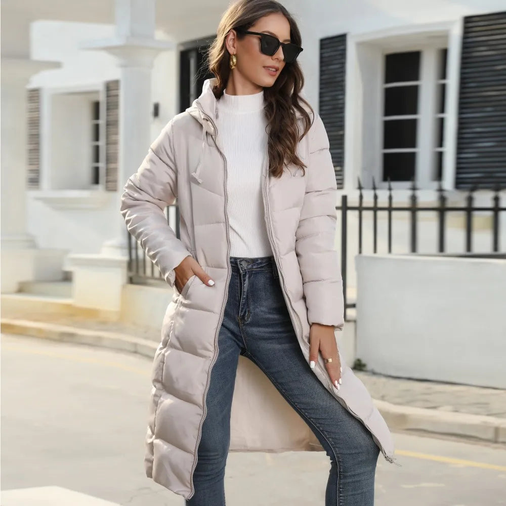 VIRGINIE | WOMEN'S LONG DOWN COAT HOODED PUFFER WINTER 4