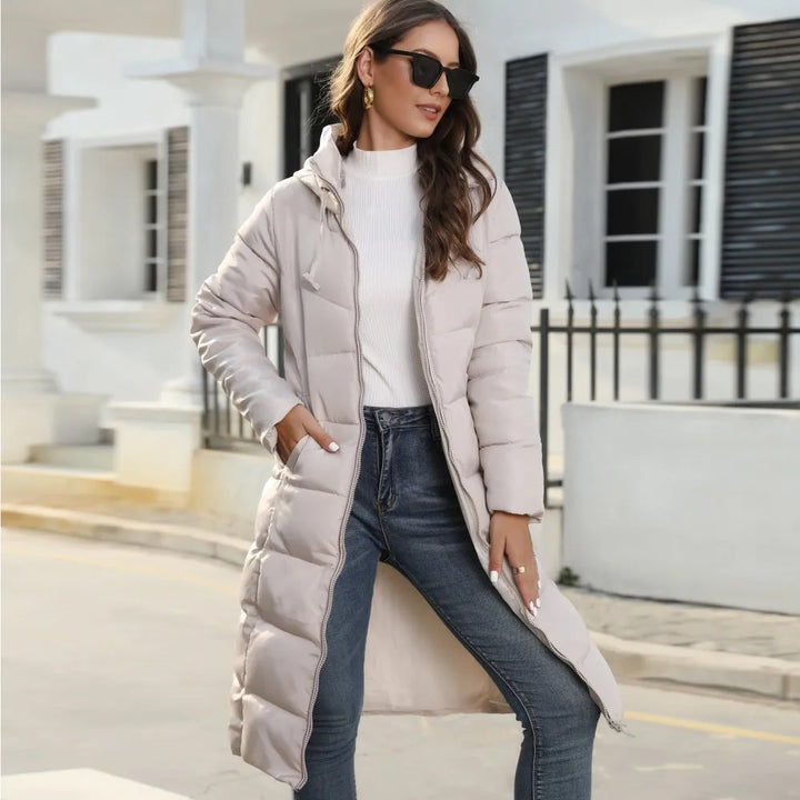 VIRGINIE | WOMEN'S LONG DOWN COAT HOODED PUFFER WINTER 4
