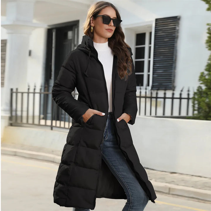 VIRGINIE | WOMEN'S LONG DOWN COAT HOODED PUFFER WINTER 5
