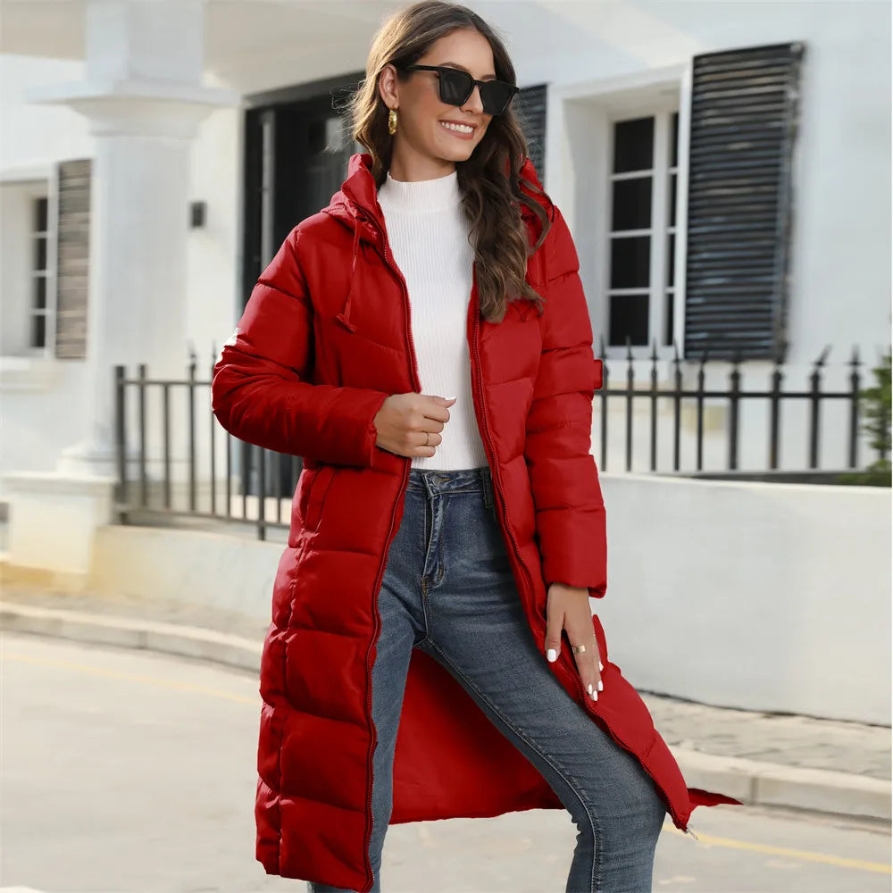 VIRGINIE | WOMEN'S LONG DOWN COAT HOODED PUFFER WINTER 6