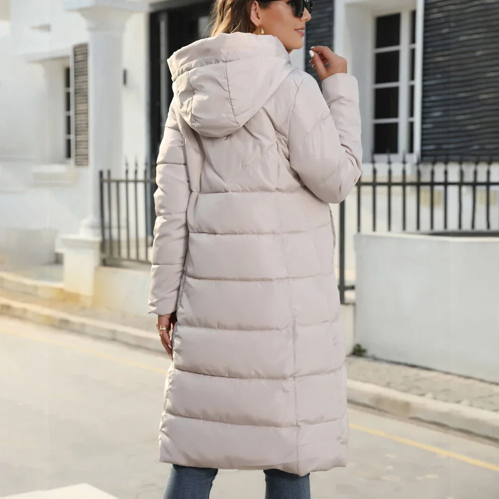 VIRGINIE | WOMEN'S LONG DOWN COAT HOODED PUFFER WINTER 7